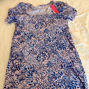 Lilly Pulitzer Haydn Calla Lilly Blue White High Tides Good Vibes | Size XL